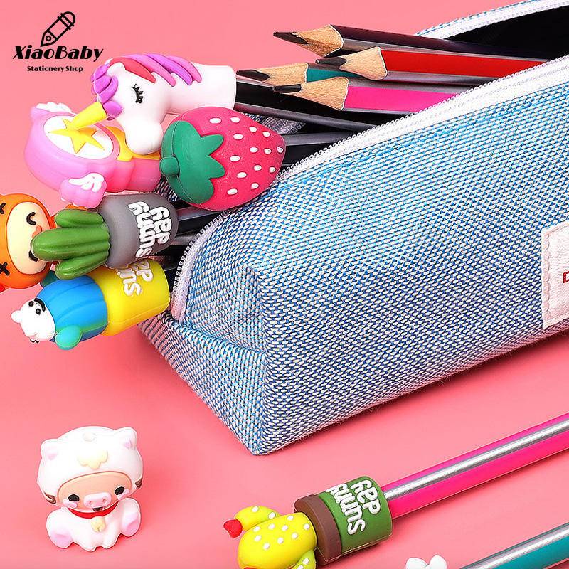 1 Nắp Gắn Bút Chì Mở Rộng Bảo Vệ Đầu Bút Chì Màu Ngẫu Nhiên Họa Tiết Hoạt Hình Cho Học Sinh