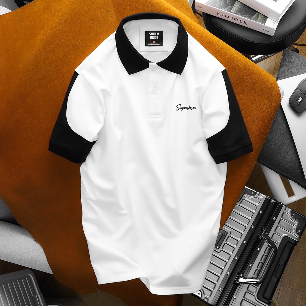 Áo thun Nam Polo Super Bros Tay Ngắn Chất Vải Cotton Mềm Mại, Logo Thêu Sắc Nét SIZE S M LXL