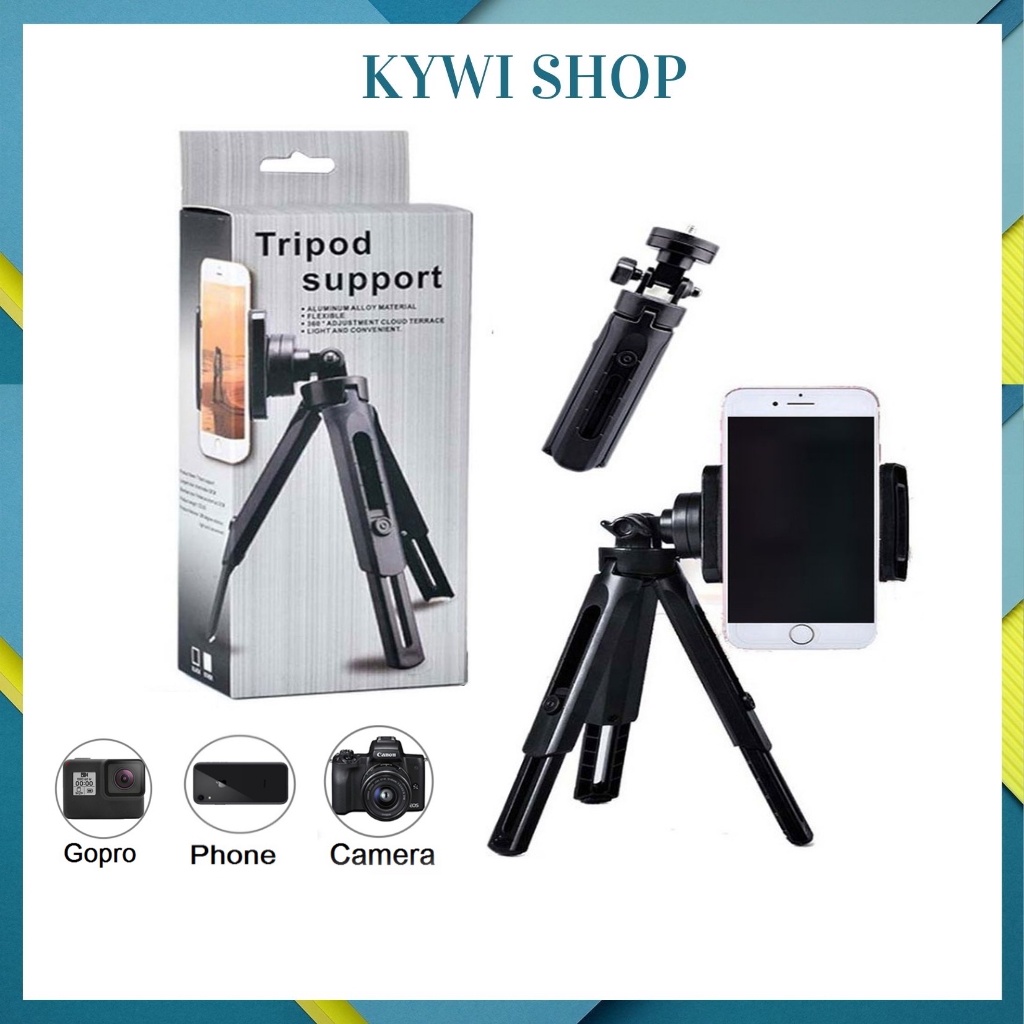 Gậy chụp ảnh 3 chân Tripod Support MT01, giá đỡ điện thoại, cây Livestream tự sướng mini xoay 360 độ – KYWI SHOP