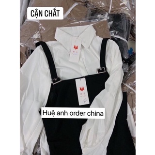 Set áo sơ mi và yếm váy ( kèm hình thật )