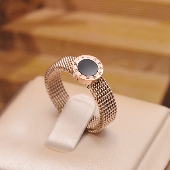 Nhẫn titan lưới mặt đồng xu la mã J3-406 - CAM KẾT KHÔNG GỈ, KHÔNG BAY MÀU - BẢO HÀNH 12 THÁNG