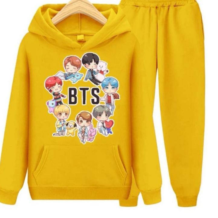 Bộ Quần Áo Sweater In Hình Nhóm Nhạc Bts 5.5 Món Cho Bé