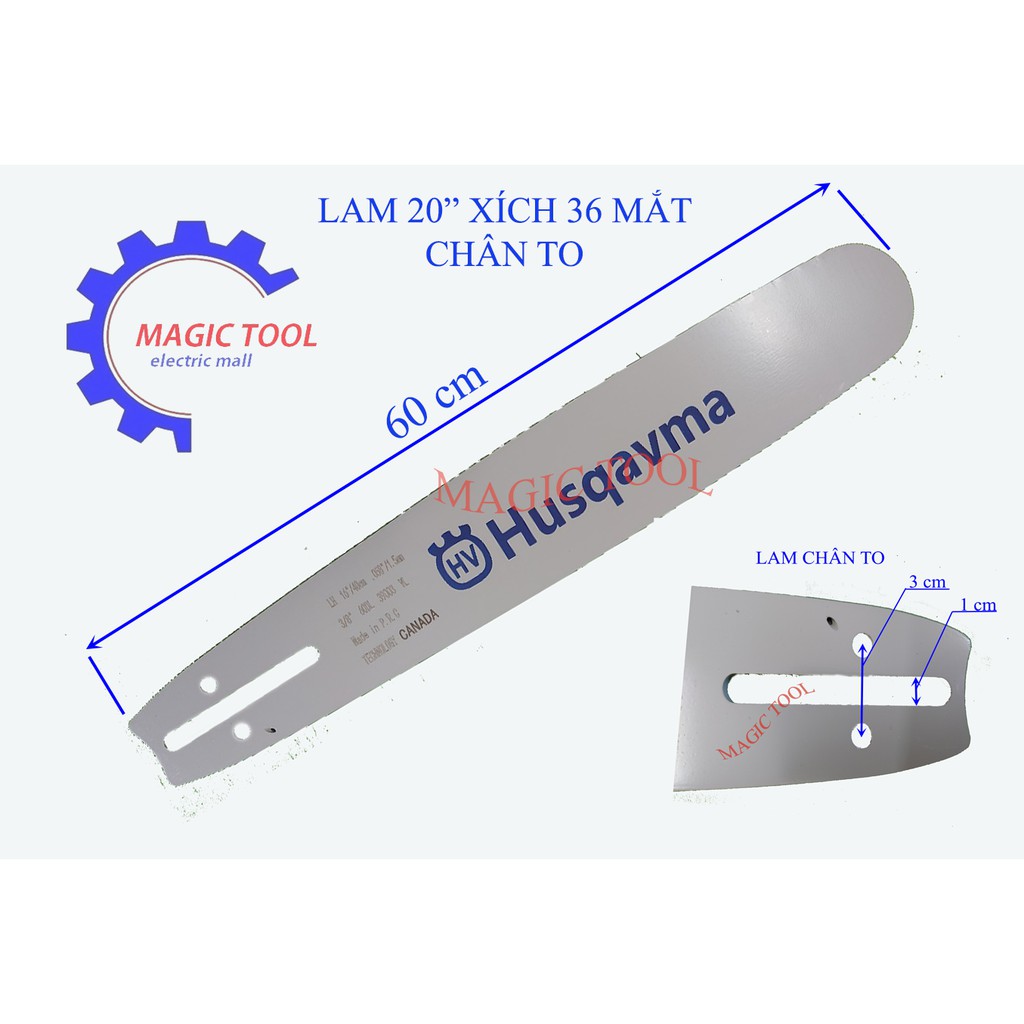 Lam máy cưa xăng dài 16", 20″  50cm  , 60cm của cưaTHỤY ĐIỂN HUSQVARNA 365, 570, 576, 372XP, 390XP, 395XP , CƯA 5200,590