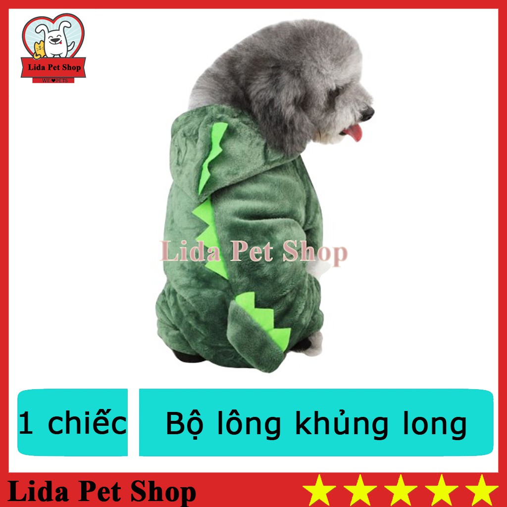 Quần áo chó mèo thú cưng: Bộ lông khủng long - Lida Pet Shop