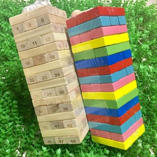 Đồ chơi rút gỗ số + sắc màu 48 thanh (LOẠI TO ĐẸP)