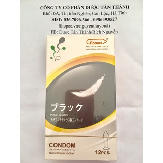 Bao cao su Nhật Bản Romax siêu mỏng, siêu trơn Hộp 12 chiếc