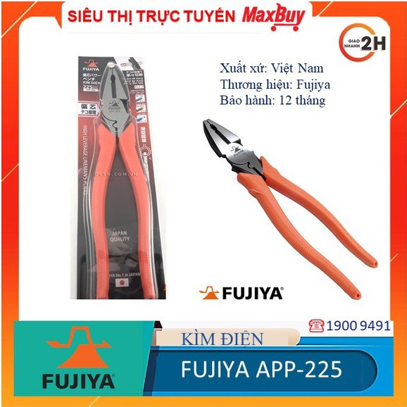 Kìm đa năng cắt cáp VA/VVF, dây kim loại lớn Nhật Bản FUJIYA APP-225 nhập khẩu chính hãng giao hỏa tốc HN