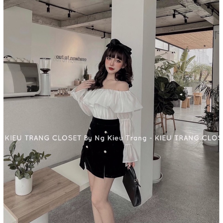 Áo trễ vai 2 lớp Sẵn 3 màu