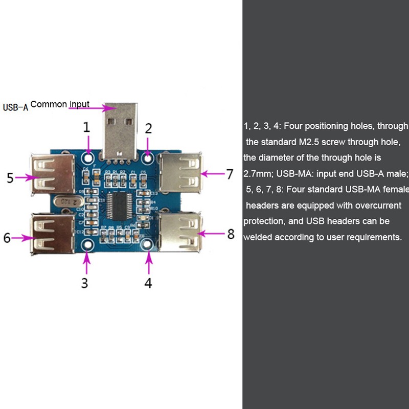 1 Mô Đun Mở Rộng USB 2.0 HUB 4 Cổng USB GL850G Chip USB2.0 HUB 4 Cổng Điều Khiển USB GL850G Chip