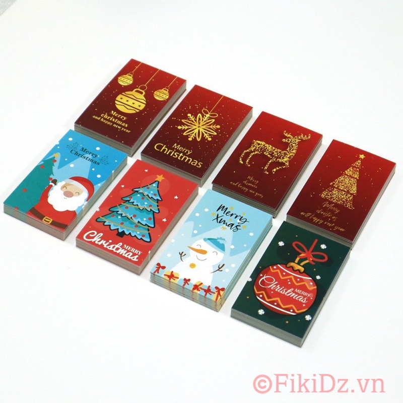 [1K/c] Set 10 Thiệp chúc mừng Noel giáng sinh size thẻ ATM 5.4x9cm