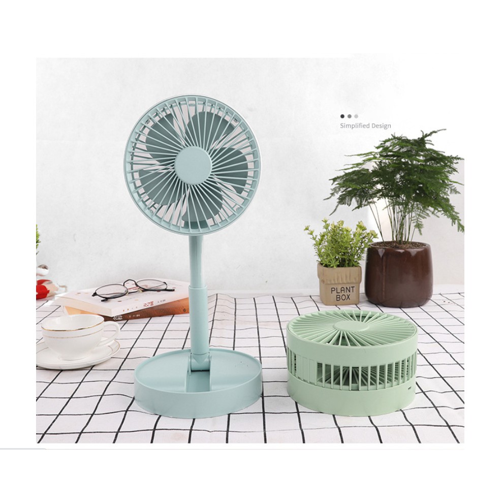 Quạt mini tích điện để bàn gấp gọn tiện dụng 3 cấp độ | BigBuy360 - bigbuy360.vn