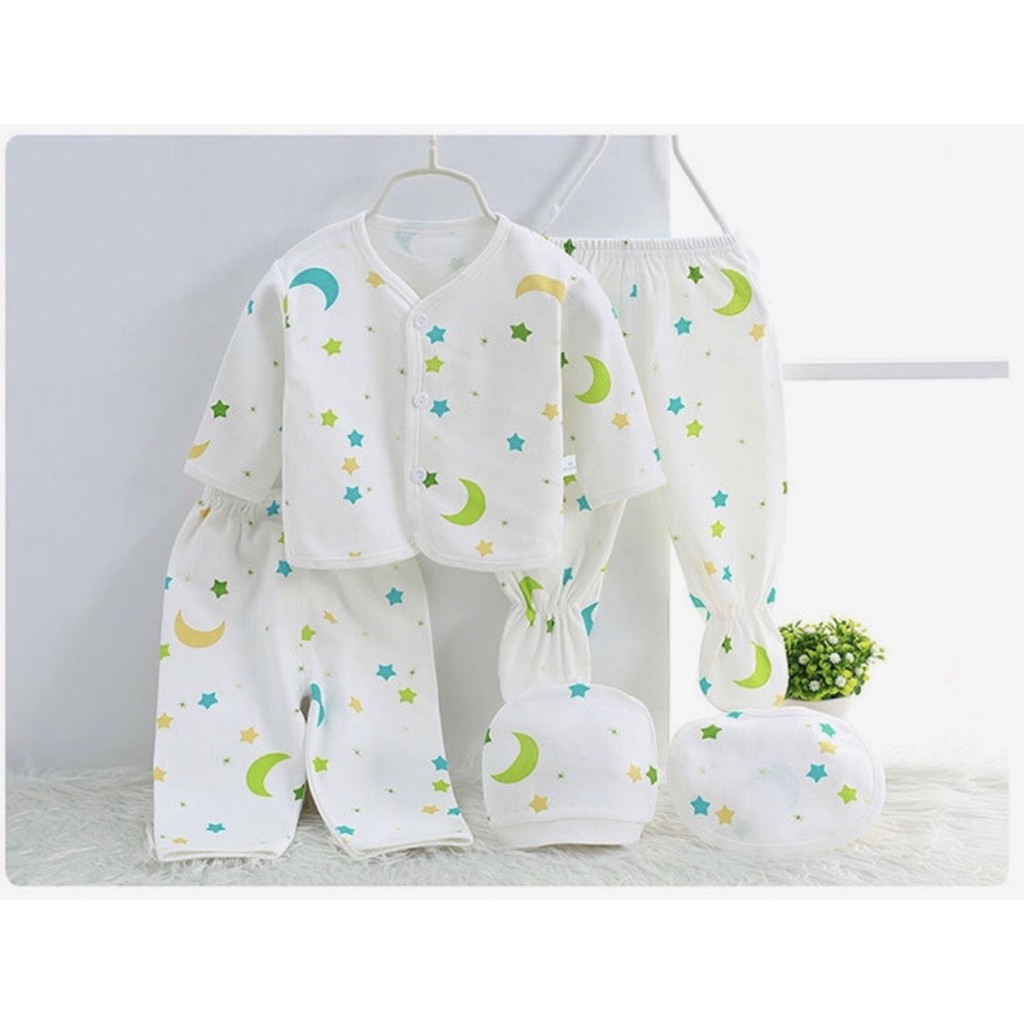 Set 5 món quần áo cotton cho bé sơ sinh (0 - 3 tháng )