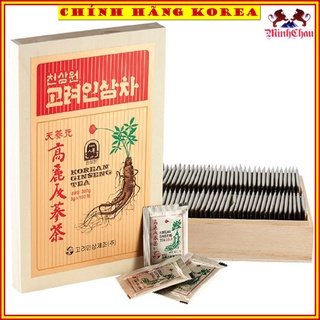 Trà Hồng Sâm 6 Năm Hộp Gỗ 100 gói Okinsam Hàn Quốc