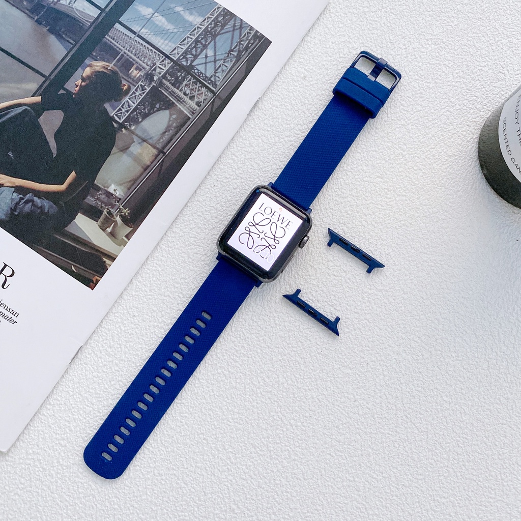 Dây Đeo Đồng Hồ apple watch Series SE 8 7 6 5 4 3 2 1 Correa 38 40 41 42 44 45mm Bằng Silicone Hoạ Tiết Xoắn Ốc