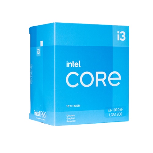 Bộ vi xử lý CPU Intel Core i3 10105F 3.70GHz 4 Nhân 8 Luồng 6MB Cache Socket Intel LGA 1200 - hàng box hãng bh 36 tháng