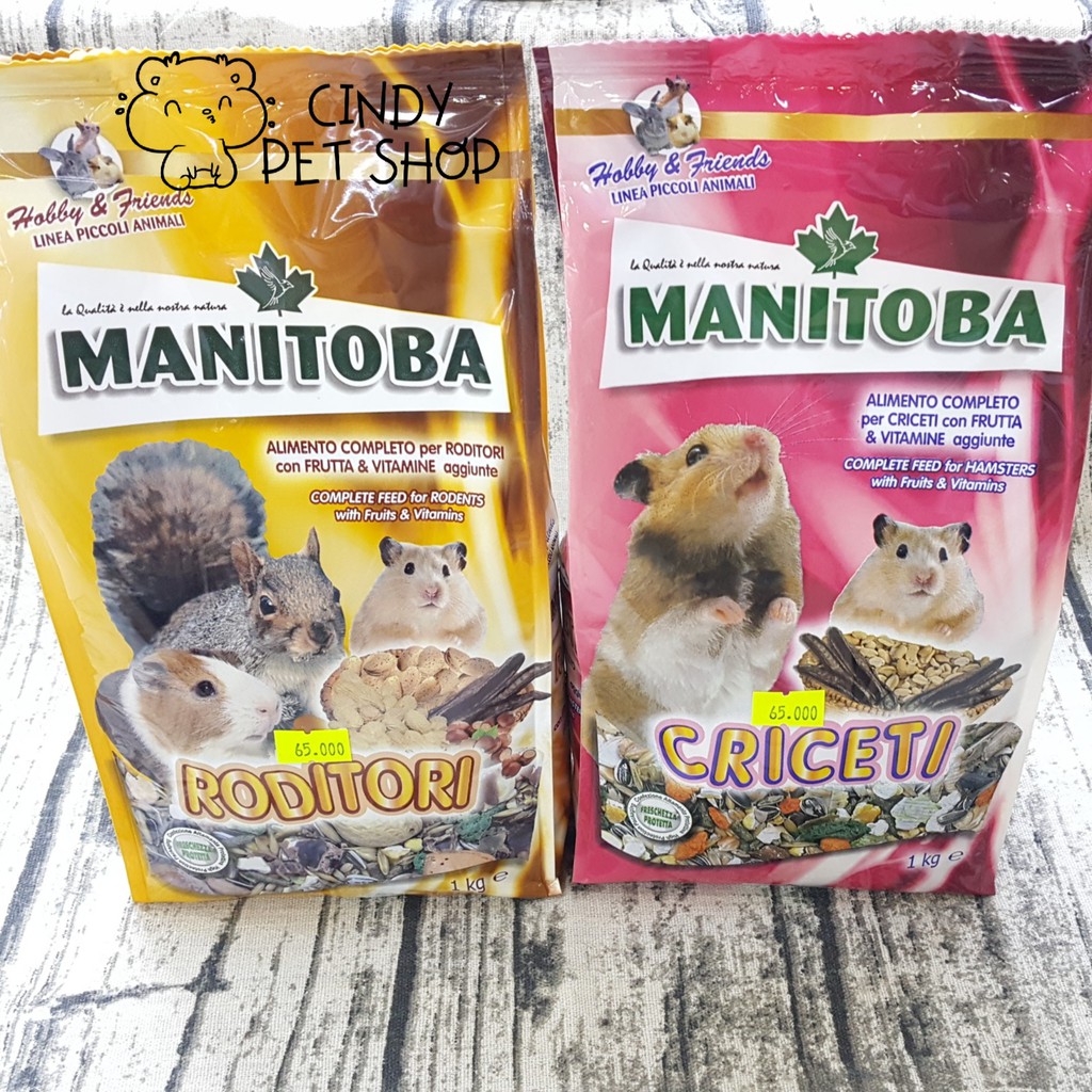 Thức ăn dinh dưỡng Manitoba 1kg cho Hamster, Sóc Bông, Sóc Đất, Bọ...