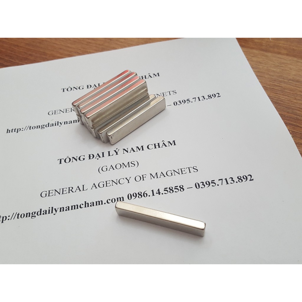Nam châm viên 50x10x5mm, loại nam châm đất hiếm mạ niken lực hút siêu mạnh