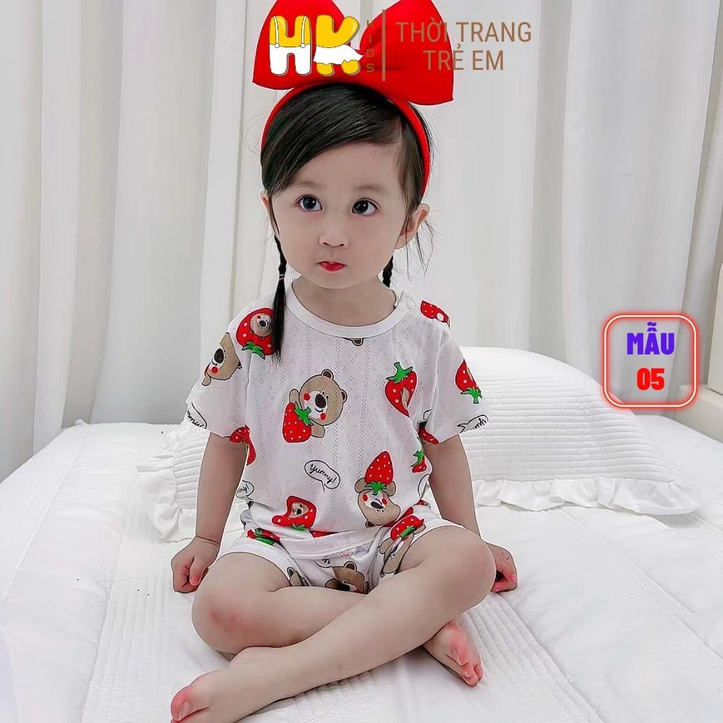 Bộ quần áo cộc tay cho bé HK KIDS, chất cotton sợi tre lưới mềm mịn, thông thoáng, thấm hút mồ hôi tốt (mẫu 1-7)