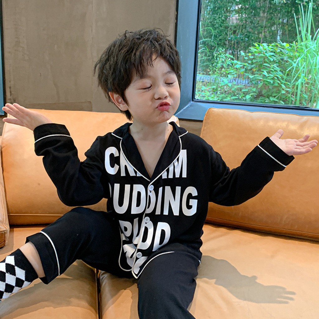 Bộ Pijama lụa cho bé Kangmin kids, Bộ đồ ngủ dài tay cho bé trai bé gái QATECO1, đồ cho bé từ 6-28kg