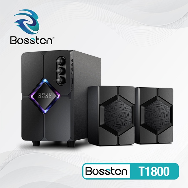 Loa Máy Vi Tính Laptop Bluetooth Để Bàn Có Dây Đèn Led Chính Hãngg 2.1 Boston T1800 Loa Pc Gaming