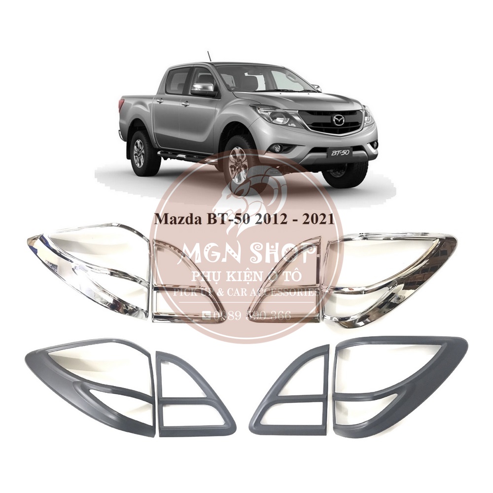 [Ốp đèn hậu] [Mazda BT-50] [màu đen / màu bạc]
