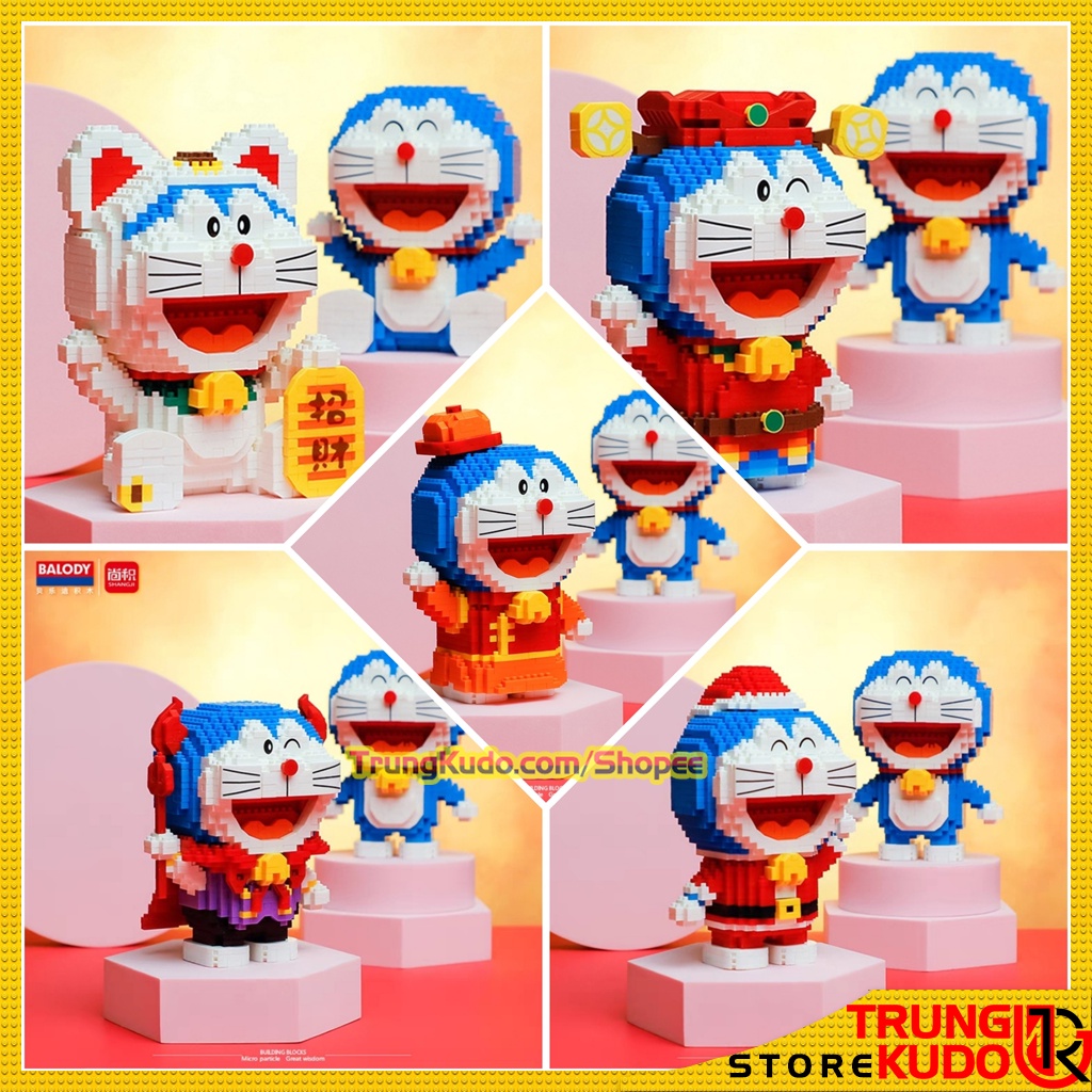 Mô hình Doremon dạng Đồ chơi xếp hình Doraemon nhiều mẫu dùng làm quà tặng, đồ decor