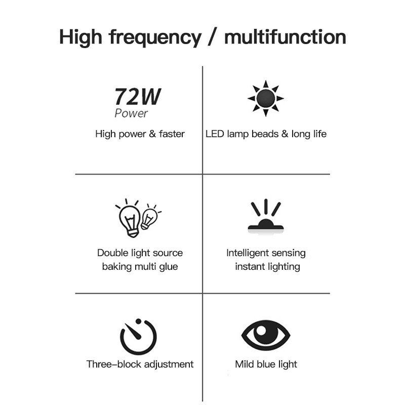 [Hàng mới về] Đèn LED UV sấy khô sơn móng tay 30 bóng 72W chuyên dụng tiện lợi | BigBuy360 - bigbuy360.vn