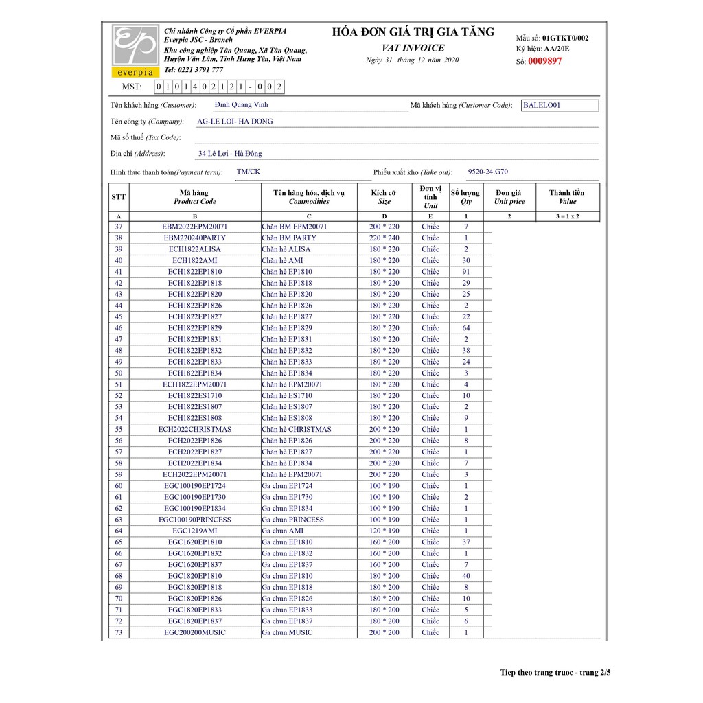 Chăn hè thu Everon 180*200 giảm giá