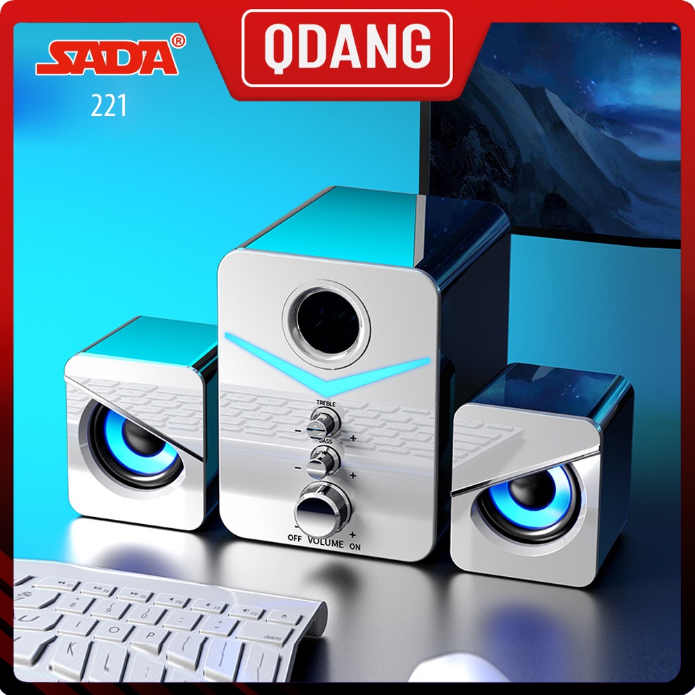 Loa SADA D-221 âm thanh vòm 2.1 - Loa máy tính để bàn gaming, xem phim nghe nhạc