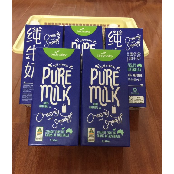 Binda Valley Sữa Tươi Nguyên Kem Pure Milk Hộp 1L