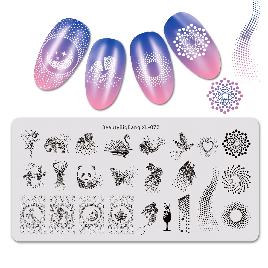 [Hàng mới về] Tấm khuôn dập họa tiết trang trí móng tay nhiều họa tiết đẹp mắt
