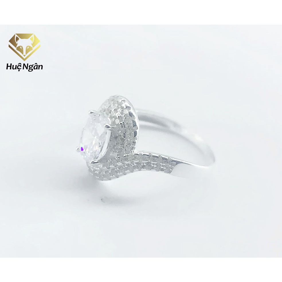 Nhẫn bạc Ý 925 Huệ Ngân - Đính Đá sang trọng RR1534