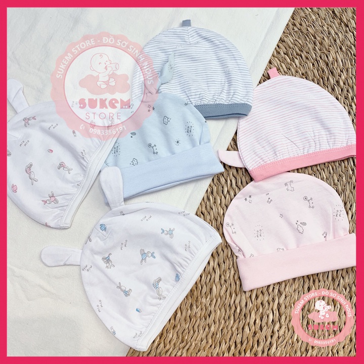 Mũ Sơ Sinh MIO- Chất Liệu Cotton 100%