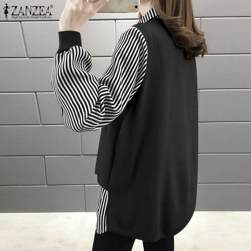 Áo sơ mi ZANZEA tay dài in sọc sành điệu cho nữ
