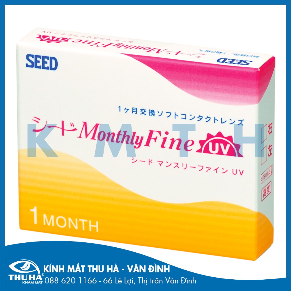 Kính Áp Tròng 1 Tháng không màu SEED có độ cận (Lens SEED Monthly Fine UV) (01 Mắt) (CHÍNH HÃNG)