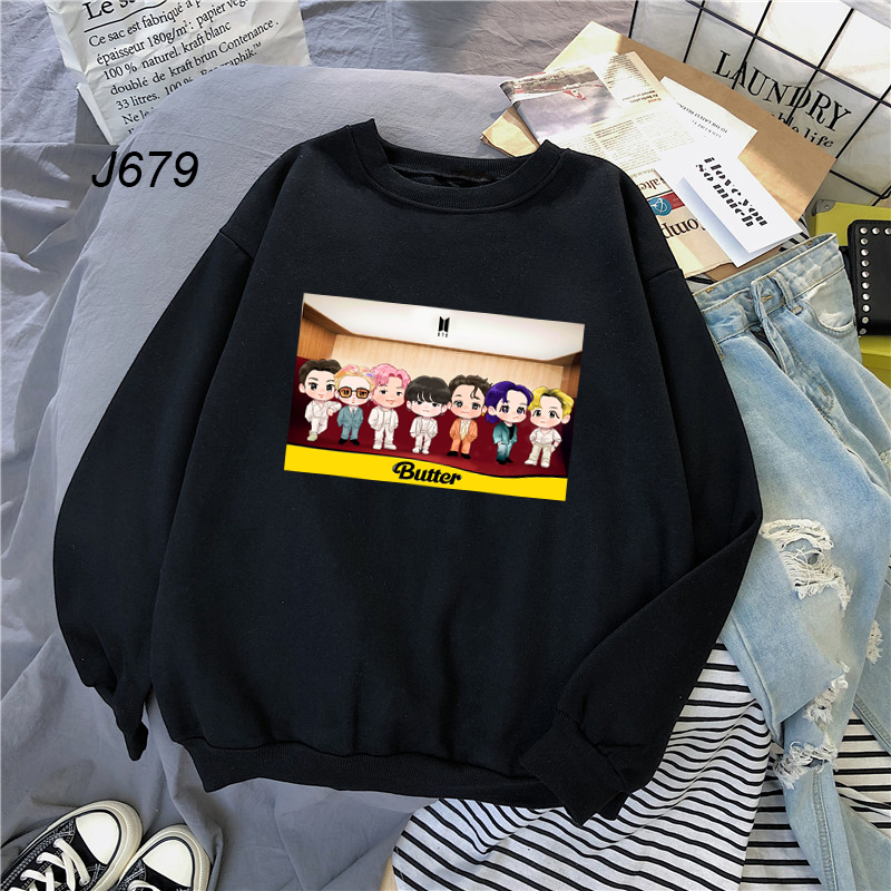 "Bòi Bơ Bts"🧈 Áo Hoodie Thời Trang Đường Phố Cá Tính Cho Nữ