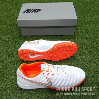 Giày Bóng Đá Tiempo Legend Pro Trắng Gót Cam TF