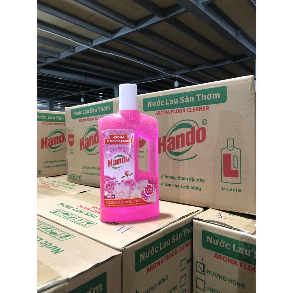 Nước Lau Sàn Đậm Đặc Siêu Sạch Hando 1L Hương Hồng
