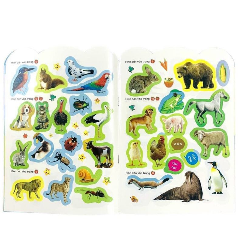 Bộ 6 tập BÓC DÁN thông minh nhiều chủ đề cho bé (~300 hình)