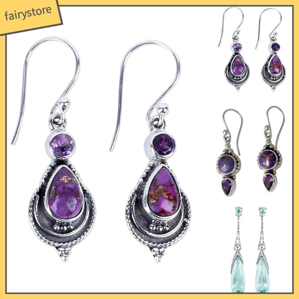 Khuyên Tai Đính Đá Nhân Tạo Phong Cách Cổ Điển Dành Cho Nữ