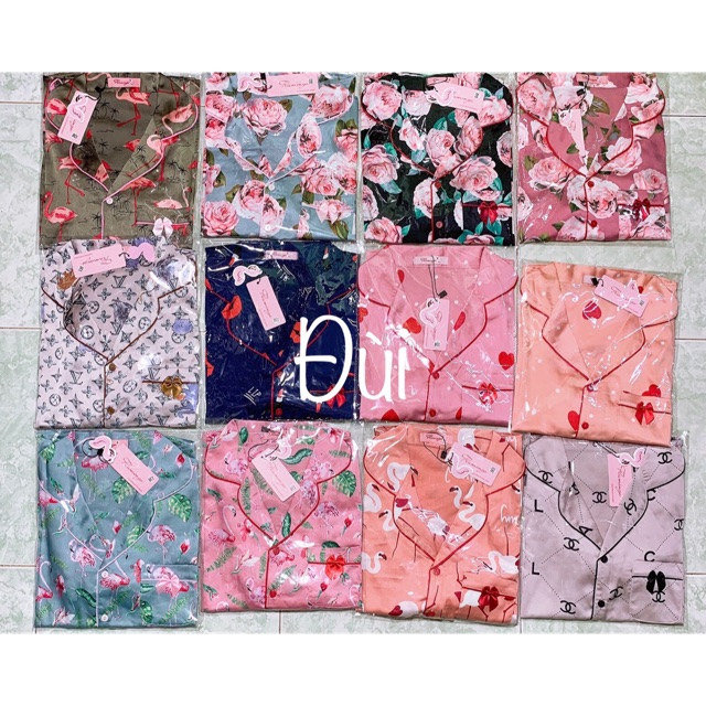 Đồ bộ lụa satin Flamingo (đùi)