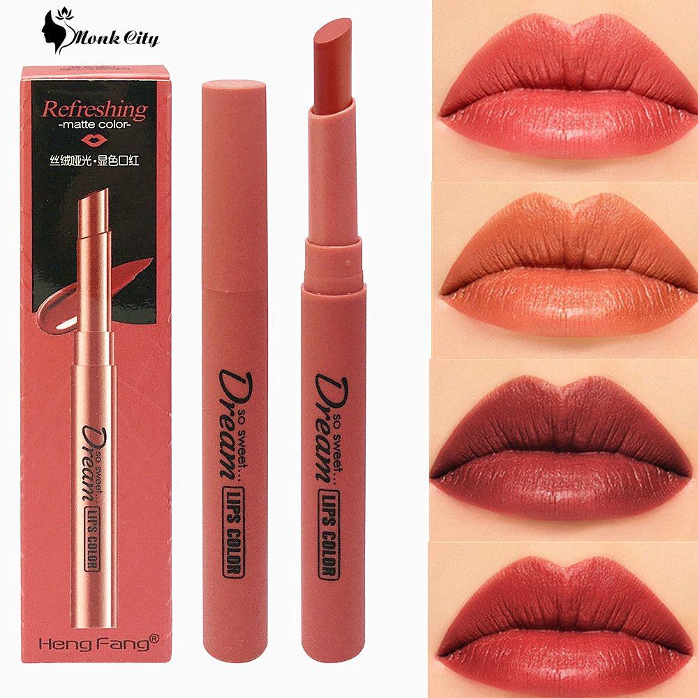 Velvet matte color lipstick lipstick lock color lipstick pumpkin color non-stick cup lipstick MONK