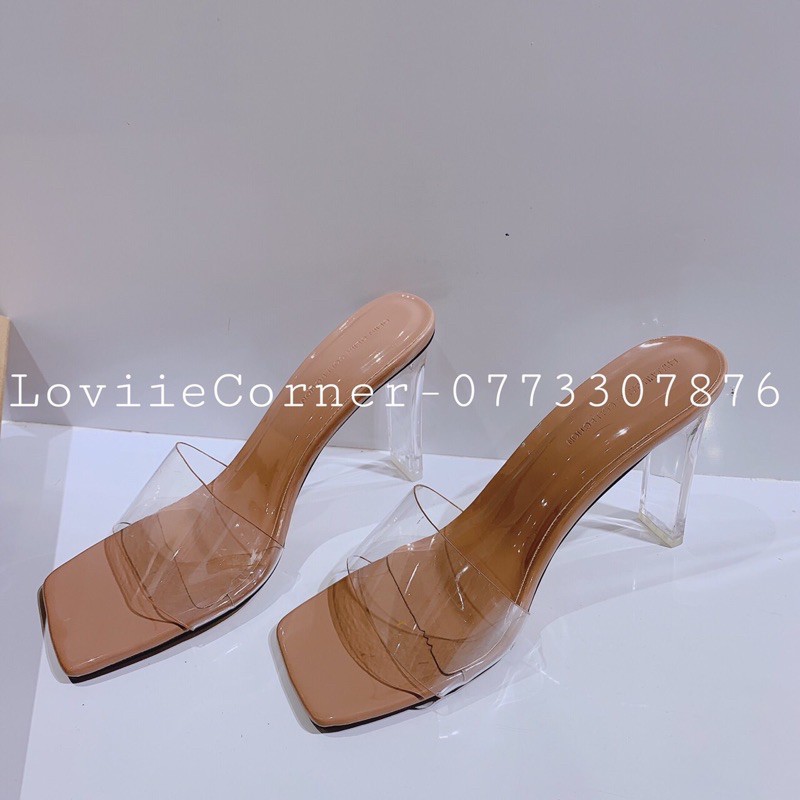 LOVIIECORNER - DÉP CAO GÓT 9CM THỜI TRANG - GUỐC QUAI TRONG 9P ĐẾ DẸP MICA 9 PHÂN - DÉP GUỐC TRONG SUỐT 9CM  D210110