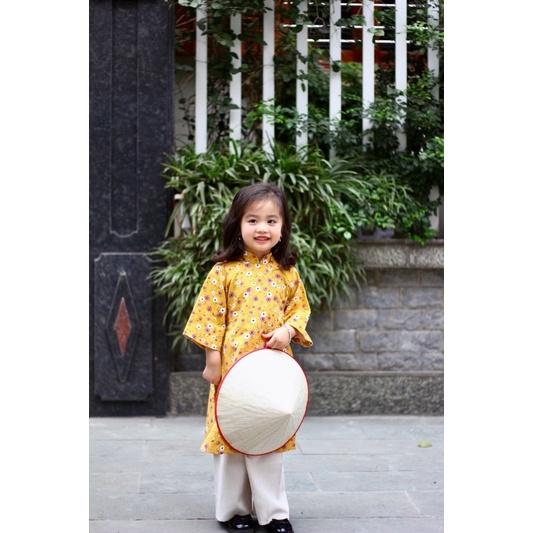 SET ÁO DÀI TẾT HOA NHÍ CHO BÉ , nhiều màu lựa chọn