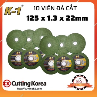 10 viên đá cắt sắt 125mm màu xanh thương hiệu k1