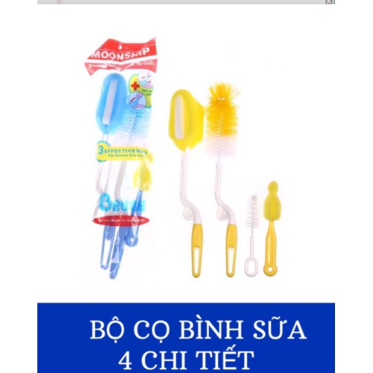 Cọ bình sữa 4 chi tiết cho bé (loại mới)