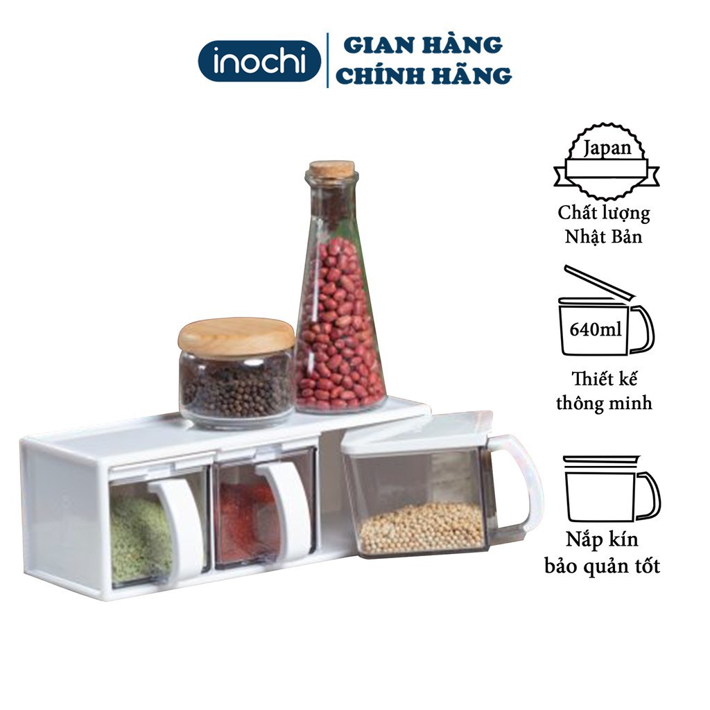 Hộp đựng gia vị, hũ gia vị nhà bếp cao cấp Inochi (tiêu chuẩn Nhật Bản) (VUI LÒNG IB SHOP ĐỂ CHỌN MÀU HIỆN CÓ)