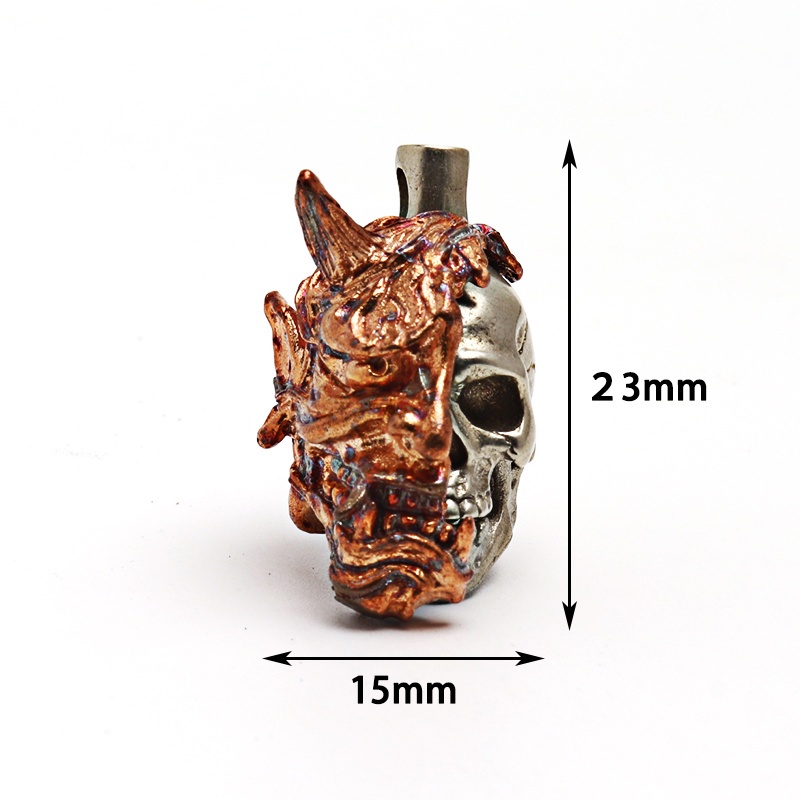 Móc khóa hình đầu lâu bằng đồng thau màu trắng DIY