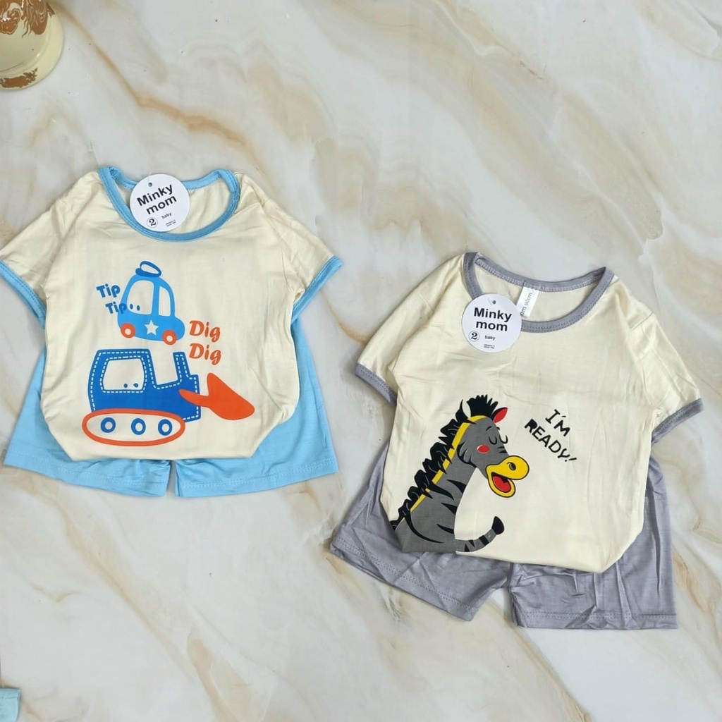 Bộ quần áo cộc tay trẻ em thun lạnh cho bé trai bé gái Z19