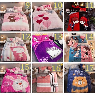 Set 4 món chăn ga gối nỉ nhung-100 mẫu - hàng uy tín